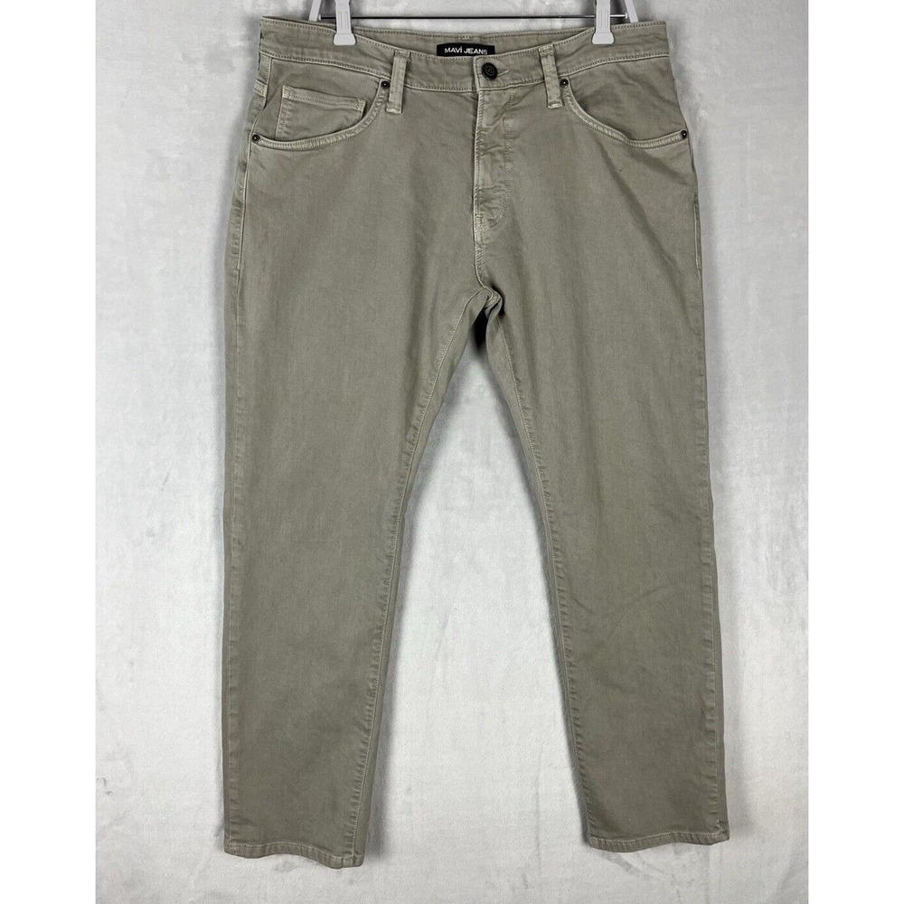 Mavi Jean Men 36x30 Beige Stretch Marcus Slim Straight Leg Western Cowboy Casual